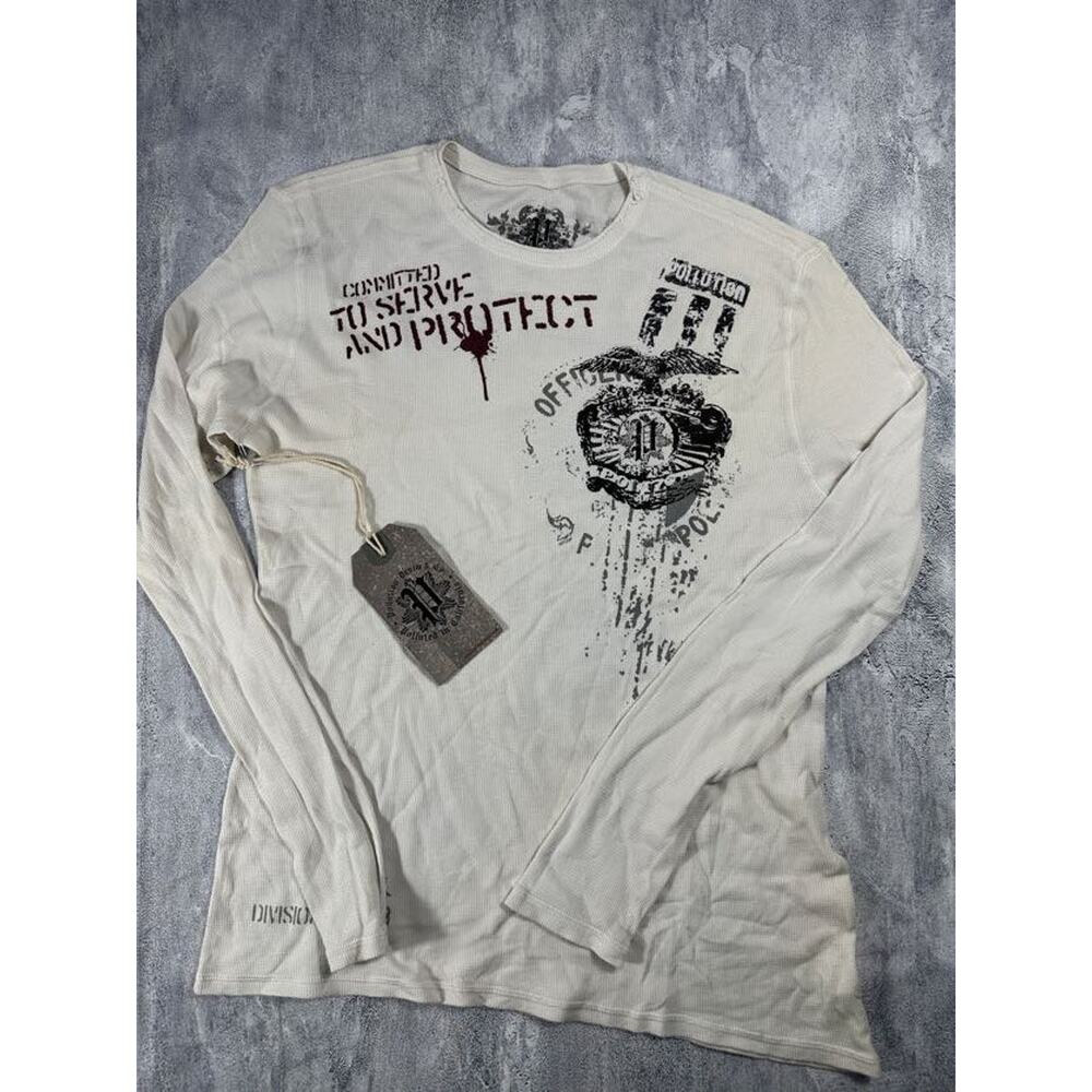 Pollution White Y2K Thermal Long Sleeve Shirt~New with Tags S, XL~